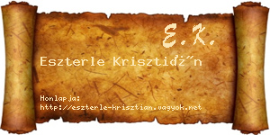 Eszterle Krisztián névjegykártya