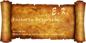 Eszterle Krisztián névjegykártya